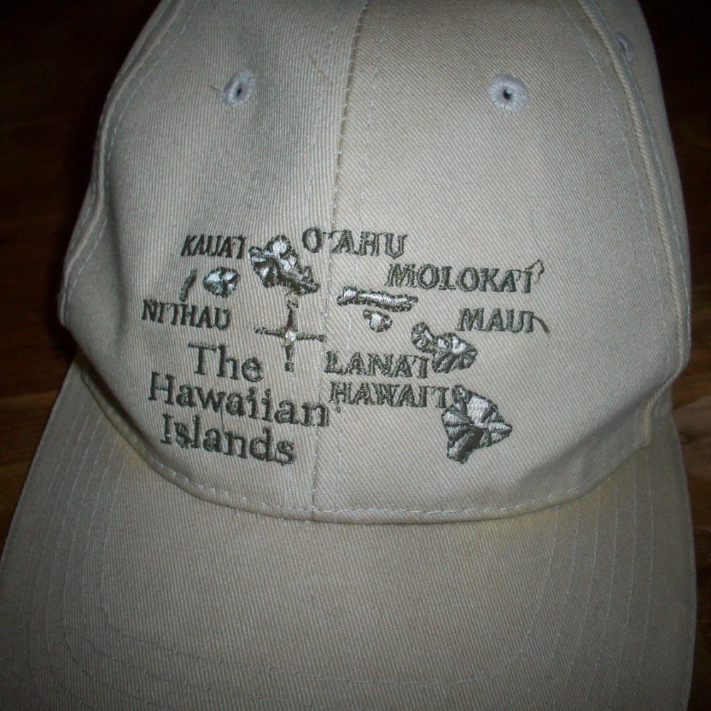 Surfwear Hawaiian Classics Baseball Cap Beige Hawaiian Islands Strap Back Hat
